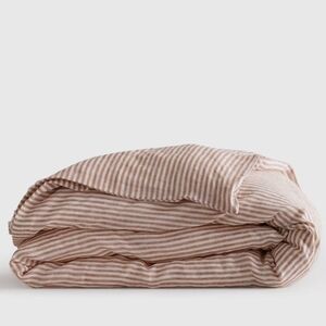 Quince Striped Duvet Cover in Pink and White